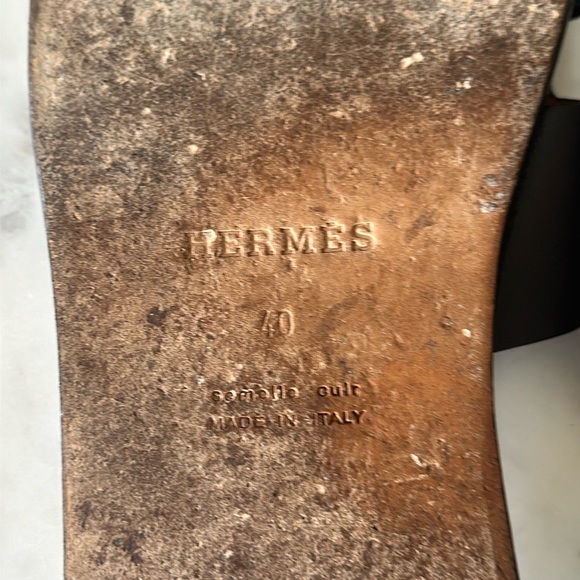 HERMÉS “izmir” brown leather sandal - Picture 7 of 9